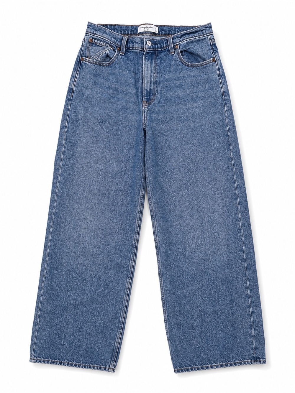 Abercrombie & Fitch Women's Straight Leg Jeans in Medium Blue